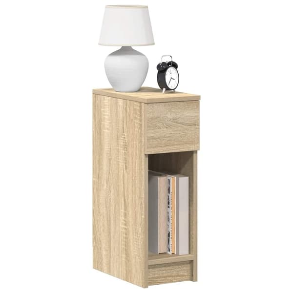vidaXL yöpöytäkaapit laatikolla 2 kpl Sonoma-tammi 20x36x60 cm
