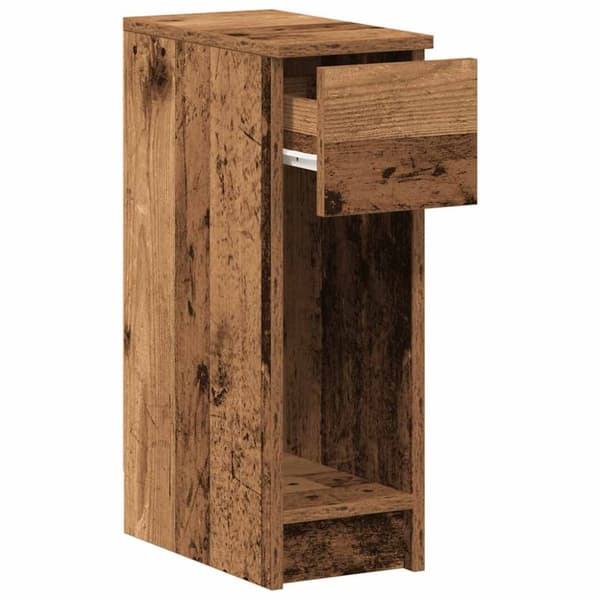 vidaXL sengebord med skuffe 20x36x60 cm antikt træ