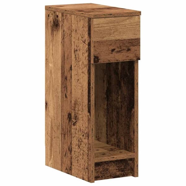 vidaXL sengebord med skuffe 20x36x60 cm antikt træ