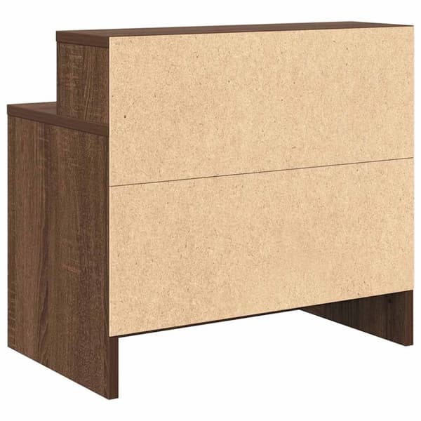 vidaXL sengeborde med skuffe 2 stk. 51x31x47 cm brun egetræsfarve