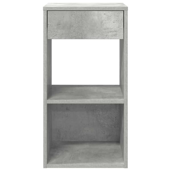 vidaXL Sängbord med låda betonggrå 35x34x66,5 cm
