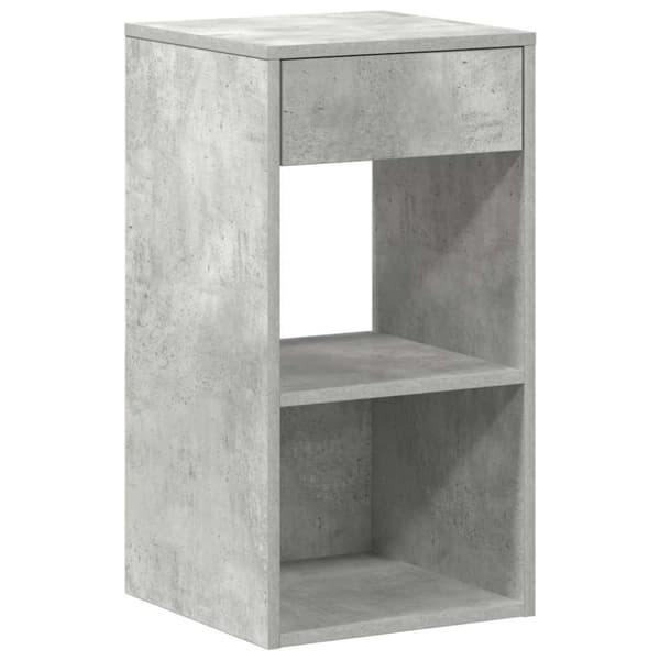 vidaXL Sängbord med låda betonggrå 35x34x66,5 cm