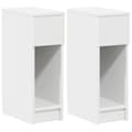 Miniatyrbillede 3 af 11: vidaXL sengeborde med skuffe 2 stk. 20x36x60 cm hvid