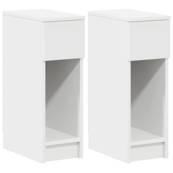 vidaXL sengeborde med skuffe 2 stk. 20x36x60 cm hvid