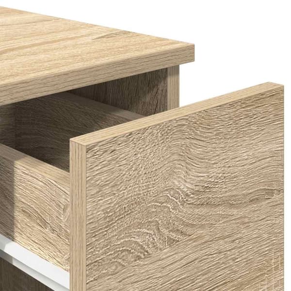 vidaXL Nattbord med skuff 2 stk sonoma eik 20x36x60 cm