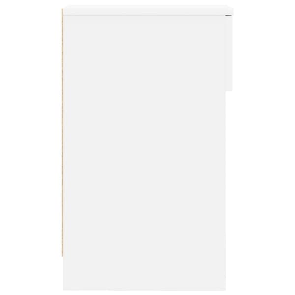 vidaXL Nattbord med skuff hvit 20x36x60 cm
