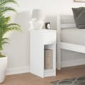 Miniatyrbillede 4 af 11: vidaXL sengebord med skuffe 20x36x60 cm hvid