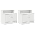 Miniatyrbillede 3 af 11: vidaXL sengeborde med skuffe 2 stk. 51x31x47 cm hvid