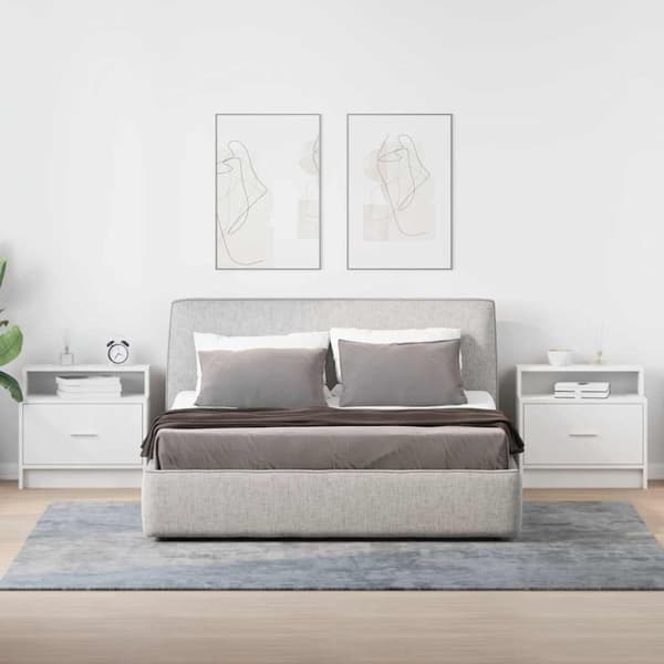 vidaXL sengeborde med skuffe 2 stk. 51x31x47 cm hvid