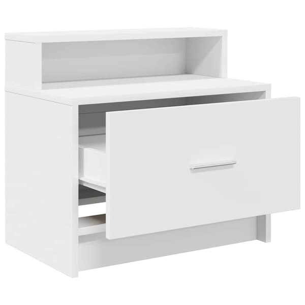 vidaXL sengeborde med skuffe 2 stk. 51x31x47 cm hvid