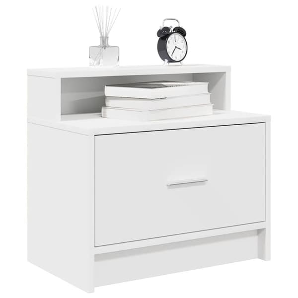vidaXL sengeborde med skuffe 2 stk. 51x31x47 cm hvid