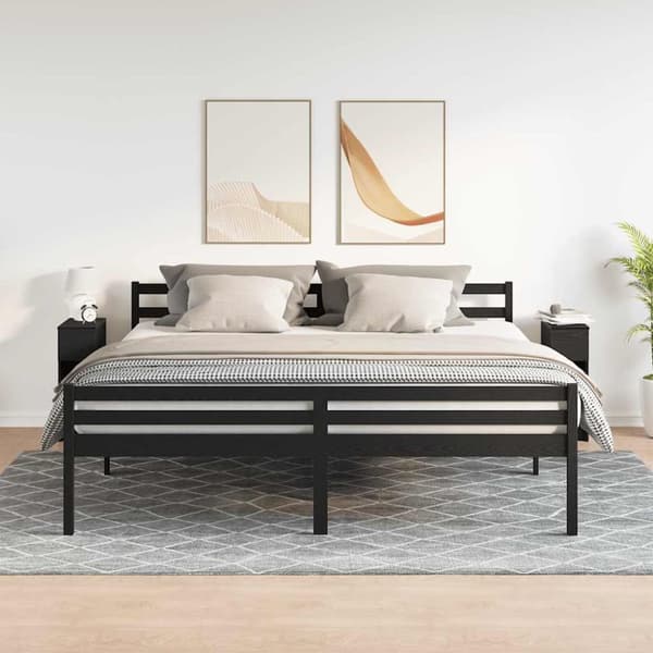 vidaXL Nattbord med skuff 2 stk svart eik 20x36x60 cm