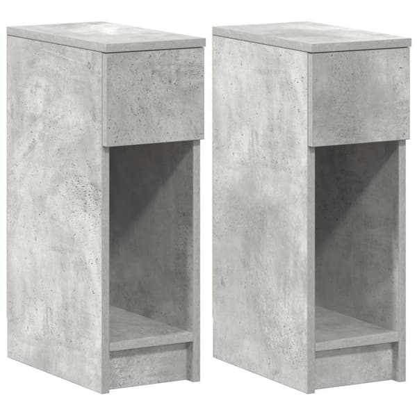 vidaXL Nattbord med skuff 2 stk betonggrå 20x36x60 cm