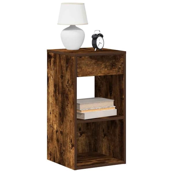 vidaXL yöpöytäkaapit laatikolla 2 kpl savutammi 35x34x66,5 cm