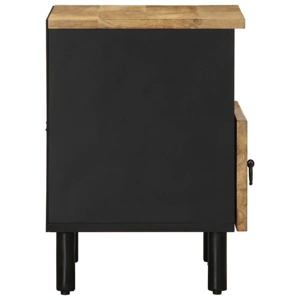 vidaXL Sängbord 2 st svart 40x33x46 cm massivt grovt mangoträ