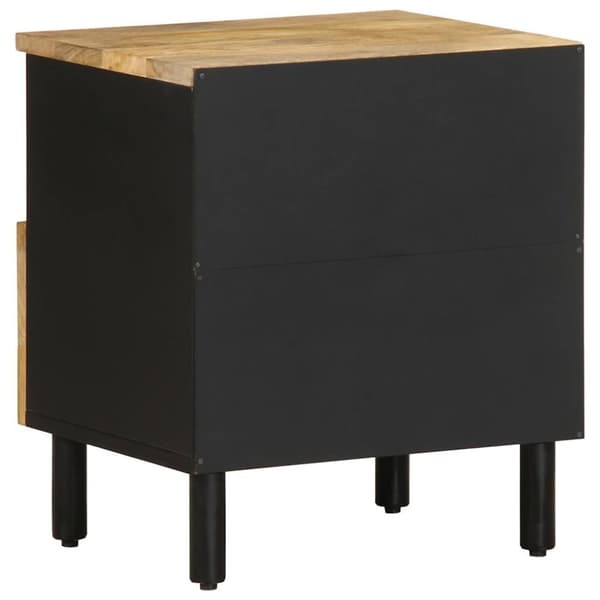 vidaXL Sängbord 2 st svart 40x33x46 cm massivt grovt mangoträ