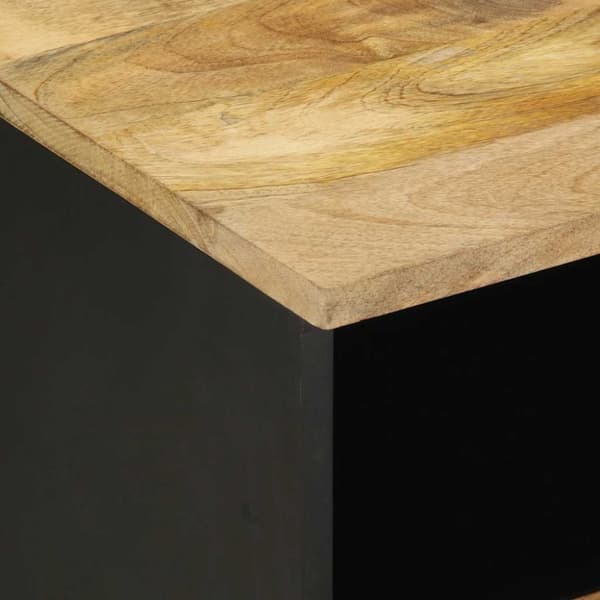 vidaXL Sängbord 2 st svart 40x33x46 cm massivt grovt mangoträ