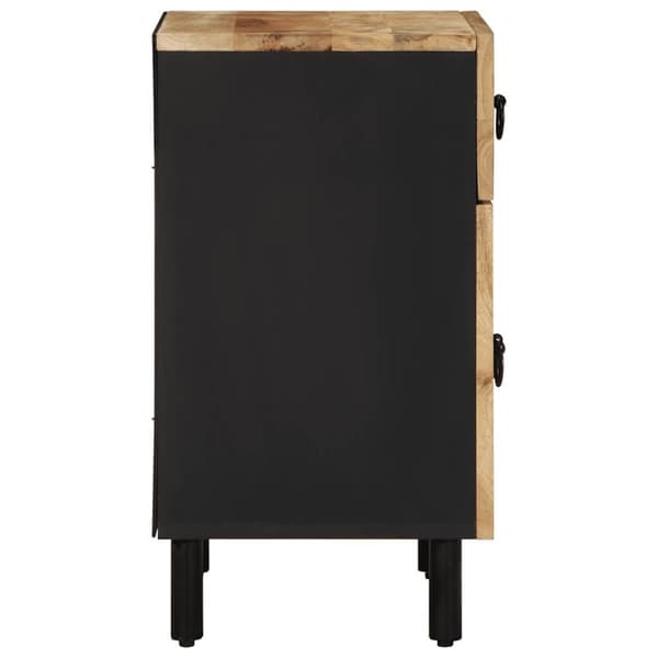 vidaXL Nattbord svart 50x33x60 cm grovt heltre mangotre