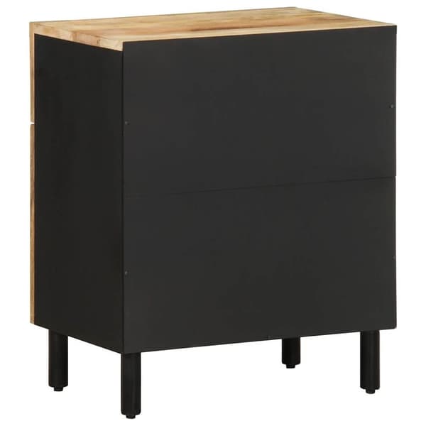 vidaXL Nattbord svart 50x33x60 cm grovt heltre mangotre