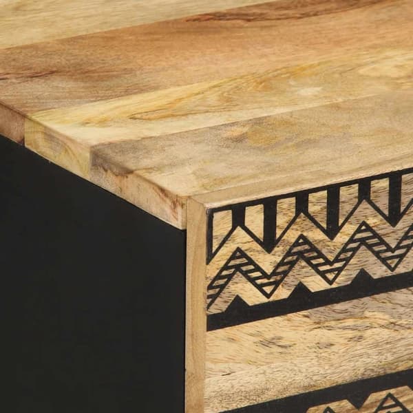 vidaXL Nattbord svart 50x33x60 cm grovt heltre mangotre
