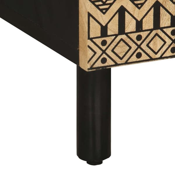 vidaXL Nattbord svart 50x33x60 cm grovt heltre mangotre
