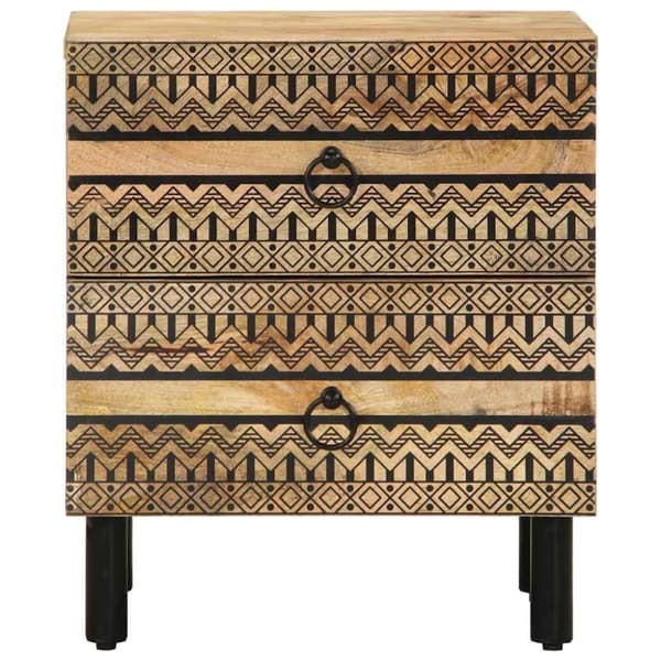 vidaXL sengeskabe 2 stk. 40x33,5x46 cm massivt ru mangotræ sort