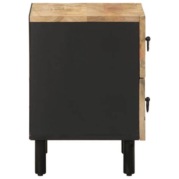 vidaXL sengeskabe 2 stk. 40x33,5x46 cm massivt ru mangotræ sort