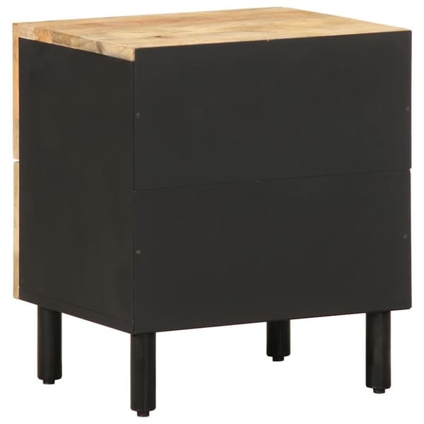 vidaXL sengeskabe 2 stk. 40x33,5x46 cm massivt ru mangotræ sort