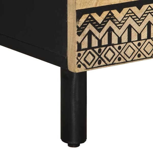 vidaXL sengeskabe 2 stk. 40x33,5x46 cm massivt ru mangotræ sort