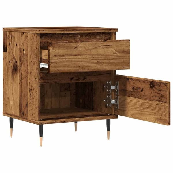 vidaXL Yöpöytäkaapit 2 kpl vanhaa puuta 40x35x50 cm tekninen puu