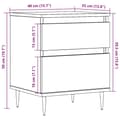 Pikkukuva 11 / 11: vidaXL Yöpöytäkaapit 2 kpl vanhaa puuta 40x35x50 cm tekninen puu