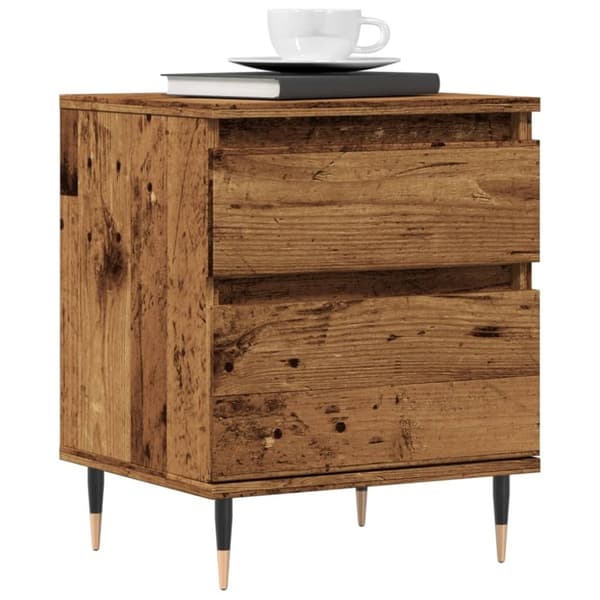 vidaXL Yöpöytäkaapit 2 kpl vanhaa puuta 40x35x50 cm tekninen puu