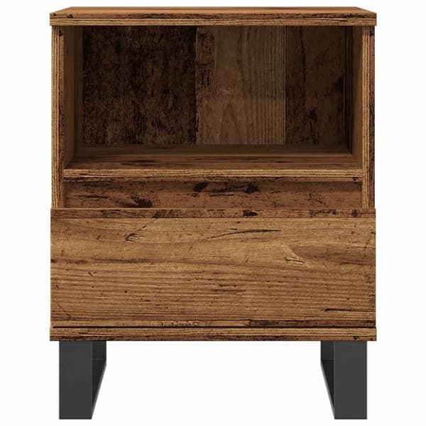 vidaXL sengeborde 2 stk. 40x35x50 cm konstrueret træ antikt træ