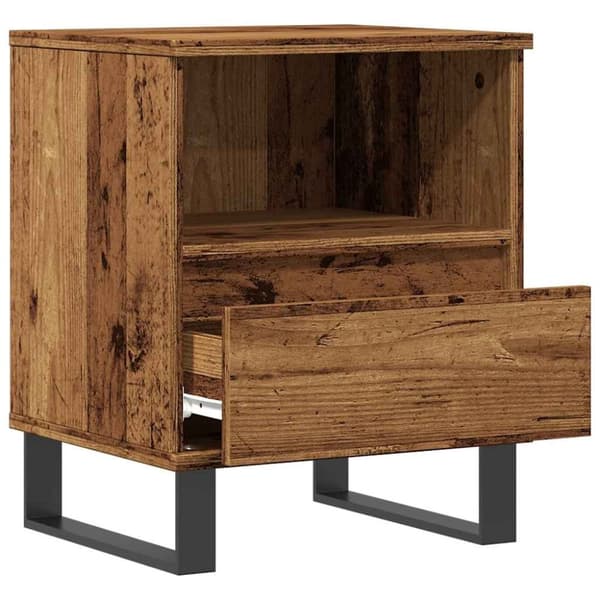 vidaXL sengeborde 2 stk. 40x35x50 cm konstrueret træ antikt træ