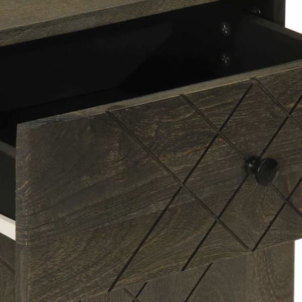 vidaXL Nattbord svart 50x33x60 cm heltre mango