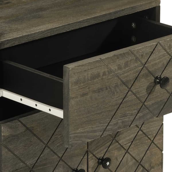 vidaXL Nattbord svart 50x33x60 cm heltre mango