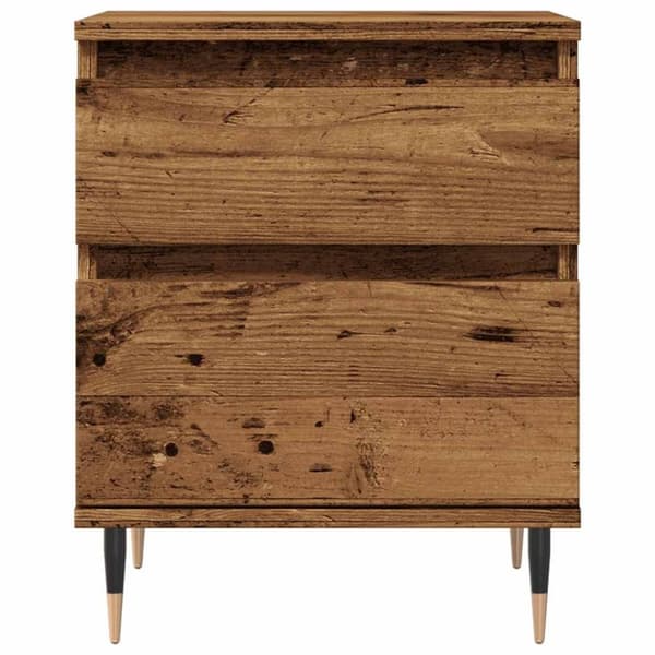 vidaXL Sängbord 2 st åldrat trä 40x35x50 cm konstruerat trä