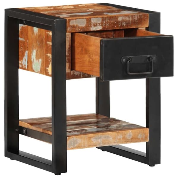 vidaXL Nattbord flerfarget 35x34x45 cm gjenvunnet heltre