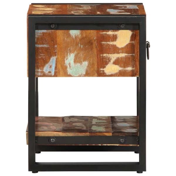 vidaXL Nattbord flerfarget 35x34x45 cm gjenvunnet heltre