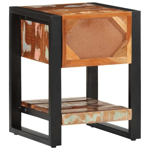 vidaXL Nattbord flerfarget 35x34x45 cm gjenvunnet heltre