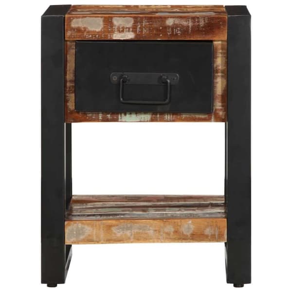 vidaXL Nattbord flerfarget 35x34x45 cm gjenvunnet heltre