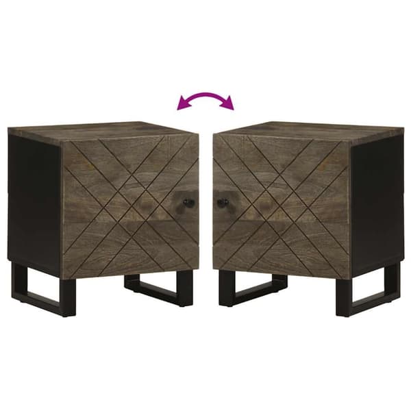 vidaXL sengeborde 2 stk. 40x33x46 cm massivt mangotræ sort