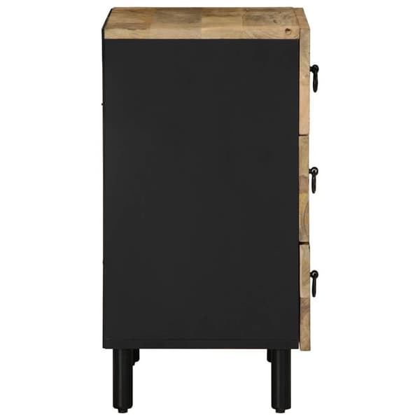 vidaXL Sängbord svart 50x33x62 cm massivt grovt mangoträ