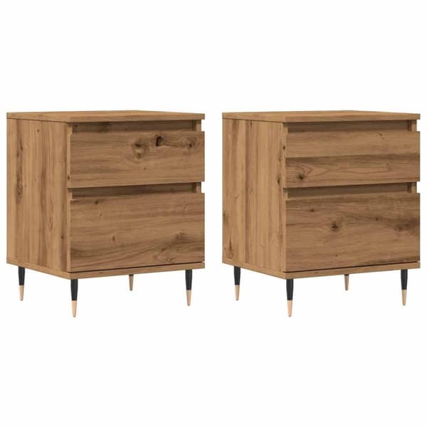vidaXL Nattbord 2 stk artisan eik 40x35x50 cm konstruert tre