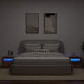 Pikkukuva 6 / 11: vidaXL Yöpöydät 2 kpl LED-valoilla vanhaa puuta 60x35x40 cm