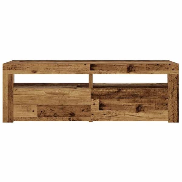 vidaXL Yöpöydät 2 kpl LED-valoilla vanhaa puuta 60x35x40 cm