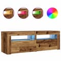 Pikkukuva 1 / 11: vidaXL Yöpöydät 2 kpl LED-valoilla vanhaa puuta 60x35x40 cm