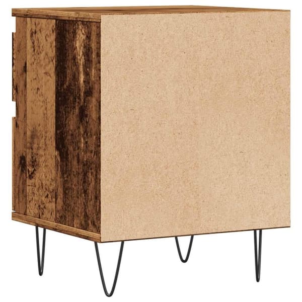 vidaXL sengebord 40x35x50 cm konstrueret træ antikt træ