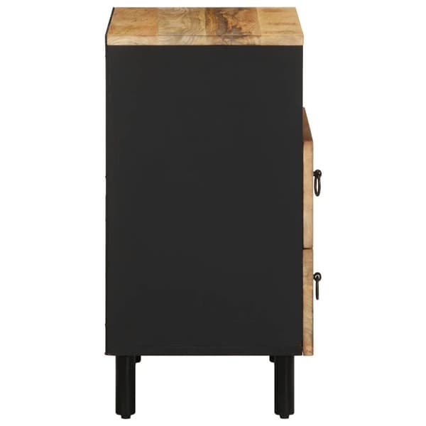 vidaXL Sängbord svart 50x33x62 cm massivt grovt mangoträ