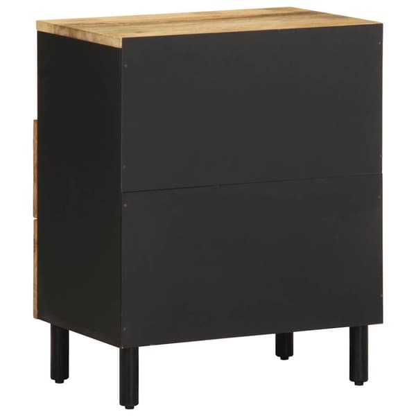 vidaXL Sängbord svart 50x33x62 cm massivt grovt mangoträ